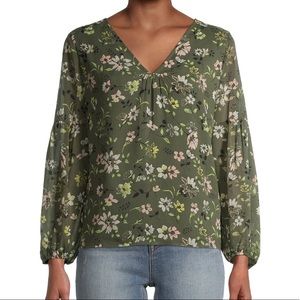 Green Floral Blouse